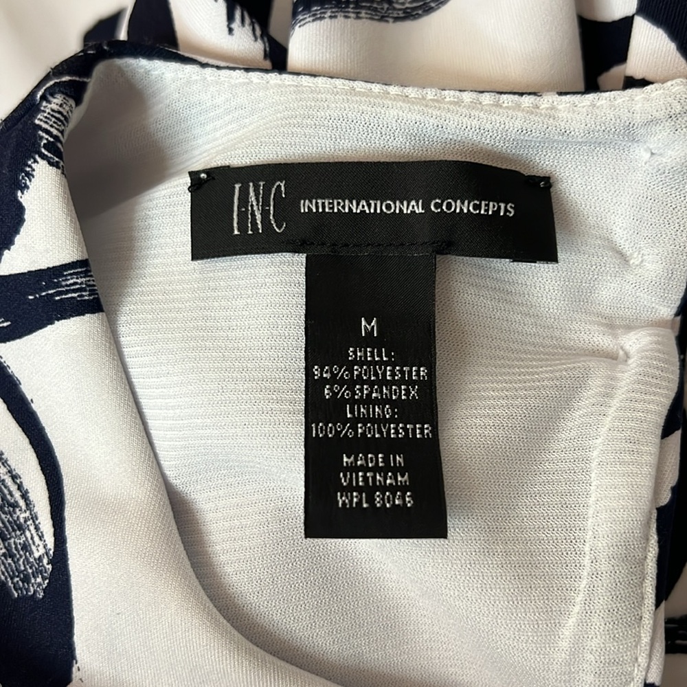 I.N.C Blue and White Summer Mini Sleeveless Daisy Dress - Picture 6 of 12